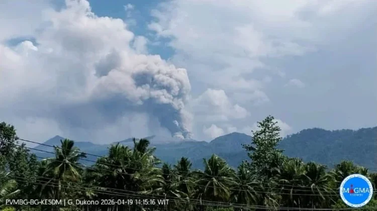 Gunung Dukono Kembali Erupsi Setinggi 1.000 Meter
