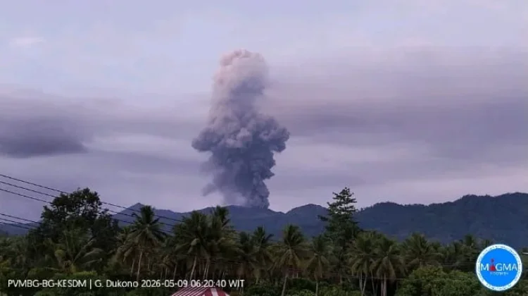 Gunung Dukono Erupsi, Abu Vulkanik Capai 3.000 Meter