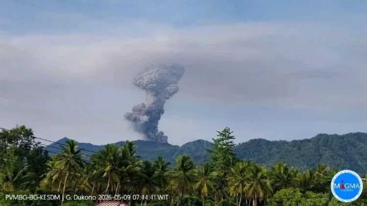 Erupsi Gunung Dukono Kembali Semburkan Abu Vulkanik Tinggi