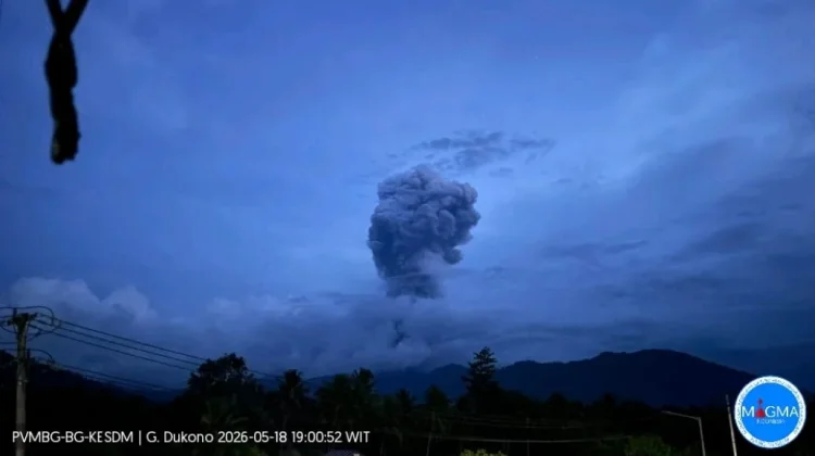 Gunung Dukono Erupsi 182 Kali, Warga Diminta Waspada