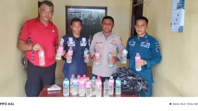 Sat Samapta Polres Sula Amankan Puluhan Botol Miras Ilegal