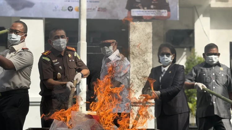 2,32 Kilo Ganja dan Barbuk Putusan Pengadilan Dimusnahkan Kejari Ternate