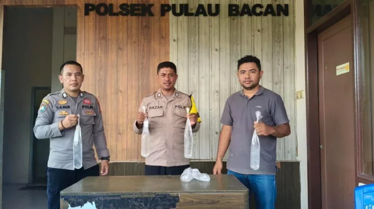 Polsek Pulau Bacan Amankan Enam Kantong Cap Tikus Saat Razia Miras
