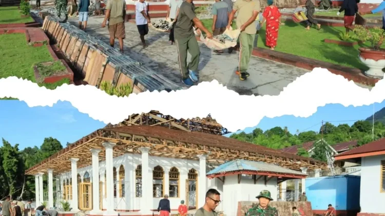 Personil Kodim 1505/Tidore Bersama Warga Laksanakan Giat  Jum’at Berkah