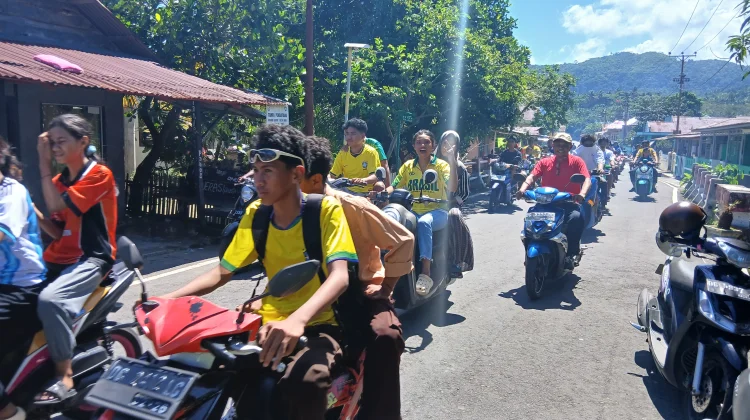 Brasil Pesta Gol, Ratusan Suporter di Tidore Konvoi Rayakan Kemenangan