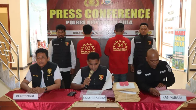 Satreskrim Polres Sula Tetapkan Dua Tersangka Kasus Korupsi Dana Desa Lekokadai T