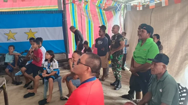 Pererat Silaturahmi, Babinsa Nobar Bersama Warga Binaan