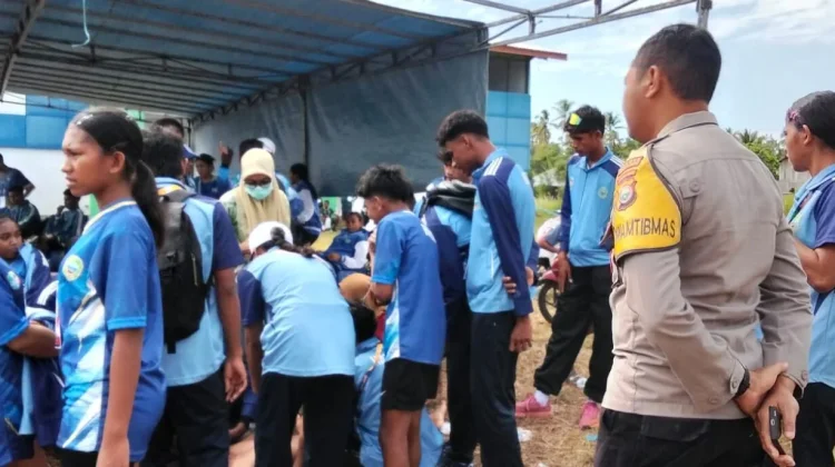Sat Binmas Kawal Keamanan Pertandingan Atletik POPDA XII Morotai