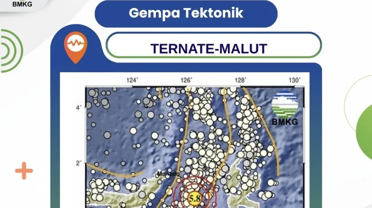 Gempa Magnitudo 5,8 Guncang Barat Daya Ternate, BMKG: Berpusat di Laut