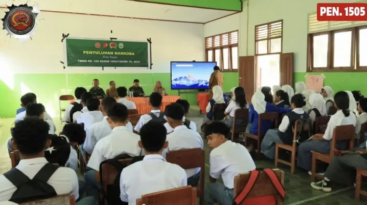 Satgas TMMD Edukasi Pelajar Haltim Bahaya Penyalahgunaan Narkoba