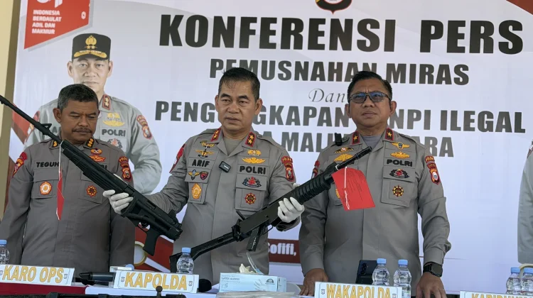 Polda Maluku Utara Gagalkan Penyelundupan Senjata Lintas Negara