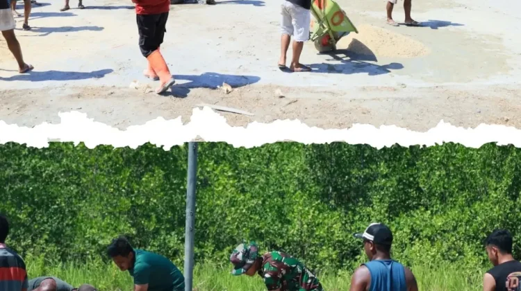 TMMD Kodim 1505 Tidore Rehabilitasi Lapangan Voli Desa Bokimaake