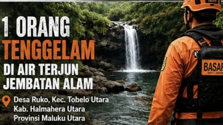 Berwisata, Pemuda Tobelo Hilang di Air Terjun Jembatan Alam