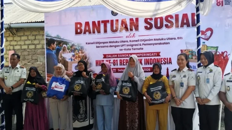 Lapas Ternate Salurkan Sembako kepada Warga Kelurahan Fitu