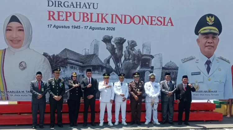 Kapolres Ternate Hadiri Upacara HUT ke-81 RI di Lapangan Ngaralamo