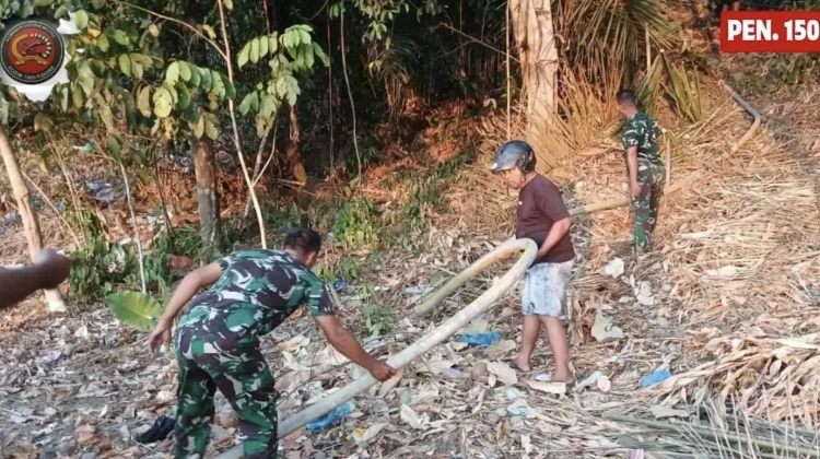 Koramil Sofifi Bersama Warga Sigap Padamkan Kebakaran Lahan