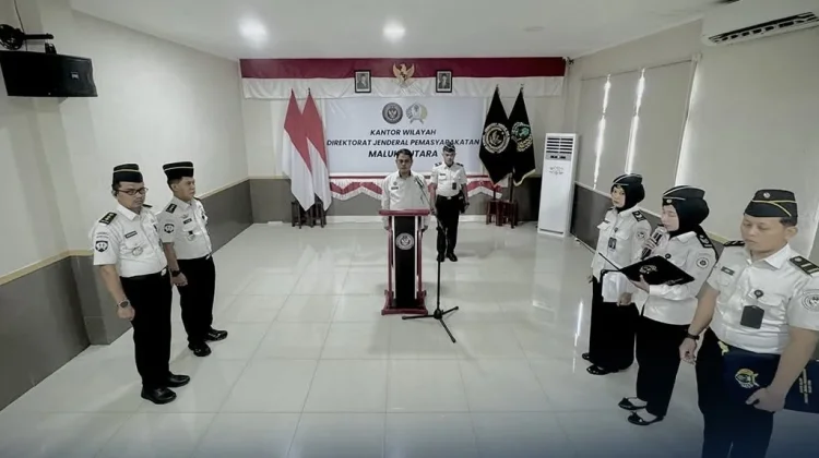 Kakanwil Ditjenpas Malut Lantik Pembina Keamanan Pemasyarakatan