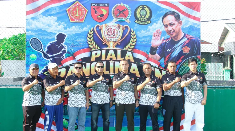 Turnamen Tenis Lapangan Piala Panglima TNI Sambut HUT Ke-81 TNI di Ternate