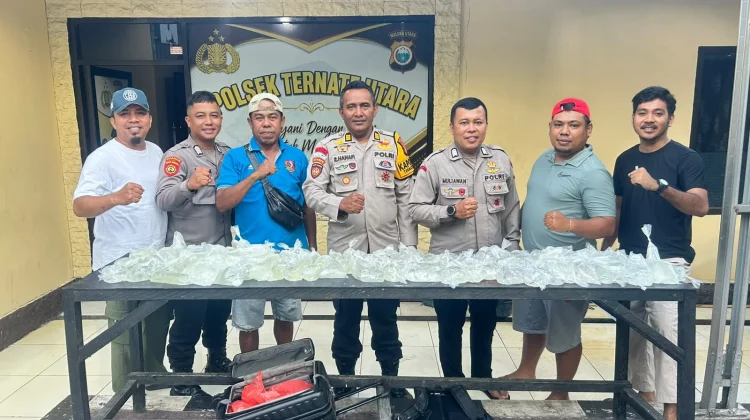 Polsek Ternate Utara Amankan 90 Kantong Miras Ilegal