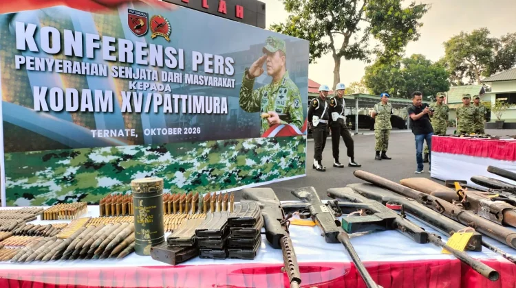 Korem 152/Babullah Rilis 75 Senpi dan 1.069 Butir Amunisi Sisa Konflik '99