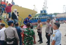 Pengamanan Pos Terpadu Pelabuhan Sanana Berjalan Kondusif