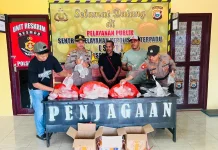 Polsek Gebe Sita Ratusan Kantong Miras Cap Tikus