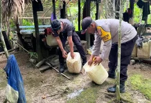 Polres Halteng Musnakan Tempat Produksi Miras Tradisional