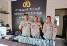 Polsek Pelabuhan Ahmad Yani Temukan Ratusan Miras dari Manado
