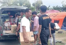 TNI-Polri Kawal dan  Pastikan Bantuan Tiba di Pengungsian Sibenpopo