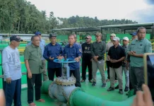 Bupati Halteng Tinjau Uji Coba Distribusi Air Bersih Weda