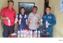 Sat Samapta Polres Sula Amankan Puluhan Botol Miras Ilegal