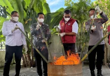Narkotika Hasil Temuan 2025 Dimusnahkan Ditresnarkoba Malut