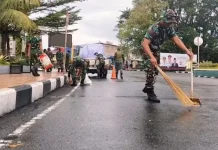 Peduli Lingkungan, Kodim 1501 Ternate Laksanakan Jum'at Bersih