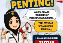 Layanan Kunjungan Lapas Kelas IIB Sanana Ditutup saat Libur Nasional