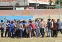 Polres Sula Simulasi Penanganan Unras di Lapangan GBK