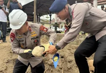 Kunker, Kapolda Peletakan Batu Pertama SPKT Polres Halmahera Tengah