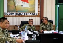 Dandim Ternate Sambut Tim Wasev Pembangunan KDKMP TNI