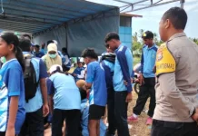 Sat Binmas Kawal Keamanan Pertandingan Atletik POPDA XII Morotai