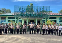 Perkuat Soliditas TNI-Polri, Kapolres Halmahera Barat Sambangi Yonif 732/Banau
