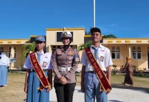 Kasat Lantas Lantik Anggota PKS SMK Negeri 8 Halteng