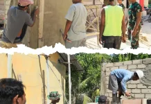 Satgas TMMD dan Warga Kebut Pembangunan MCK