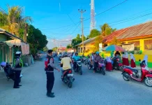 Sat Samapta Polres Sula Intensifkan Strong Point Pagi di Sanana