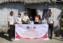 Semarak HUT ke-81 RI, Lapas Sanana Salurkan Paket Sembako Kepada Warga