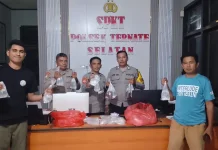 Polsek Gagalkan Peredaran Puluhan Botol Miras di Ternate Selatan