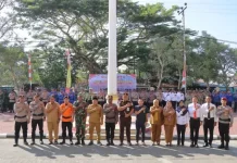Tim Gabungan Gelar Apel Pasukan Karhutla di Polres Kepulauan Sula