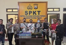 Ratusan Botol Miras Berbagai Jenis Diamankan Polsubsektor Weda Tengah