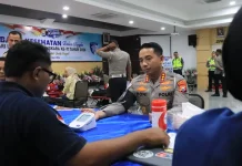 Semarak HUT Ke-71, Ditlantas Maluku Utara Gelar Bakti Kesehatan di Ternate