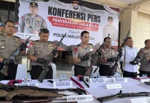 Polda Malut Galang Puluhan Senjata Beserta Ratusan Amunisi di Tiga Kabupaten