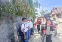 Personel Sat Samapta Polres Sula Cegah Pelajar Tawuran