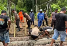 Polresta Tidore Revitalisasi Jembatan Merah Putih Oba Selatan